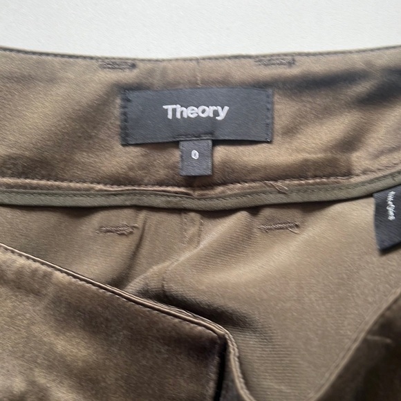 Theory Green Silk Trousers - Picture 5 of 9